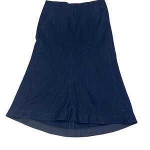 Tibi Navy Blue Virgin Wool blend midi long Skirt Size 8 Lined
